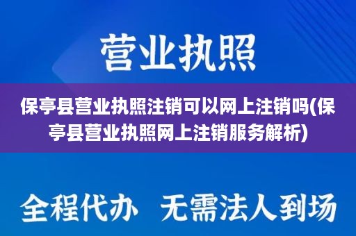 保亭县营业执照注销可以网上注销吗(保亭县营业执照网上注销服务解析)