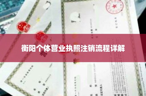 衡阳个体营业执照注销流程详解