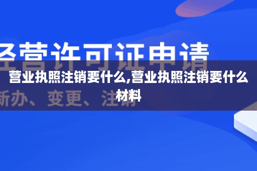 营业执照注销要什么,营业执照注销要什么材料