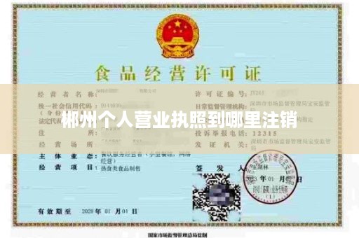 郴州个人营业执照到哪里注销