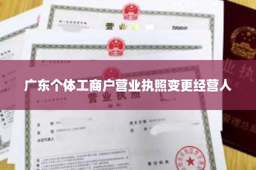 广东个体工商户营业执照变更经营人