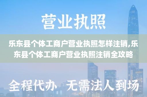 乐东县个体工商户营业执照怎样注销,乐东县个体工商户营业执照注销全攻略