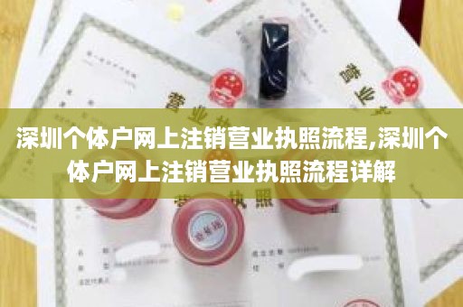深圳个体户网上注销营业执照流程,深圳个体户网上注销营业执照流程详解