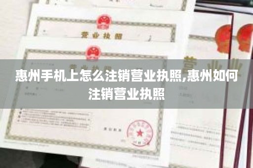 惠州手机上怎么注销营业执照,惠州如何注销营业执照