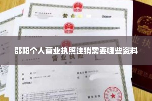 邵阳个人营业执照注销需要哪些资料