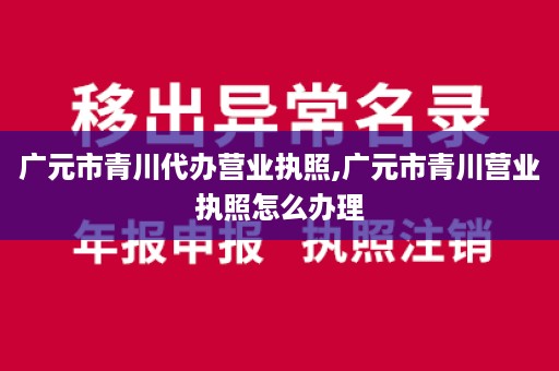 广元市青川代办营业执照,广元市青川营业执照怎么办理