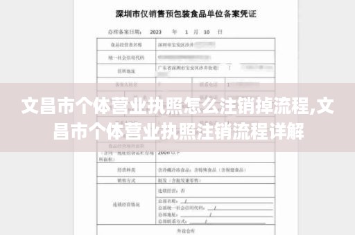 文昌市个体营业执照怎么注销掉流程,文昌市个体营业执照注销流程详解