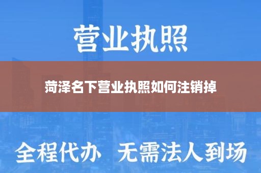 菏泽名下营业执照如何注销掉