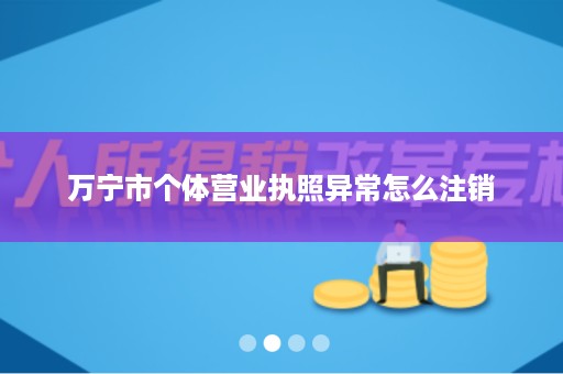 万宁市个体营业执照异常怎么注销