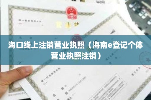 海口线上注销营业执照（海南e登记个体营业执照注销）