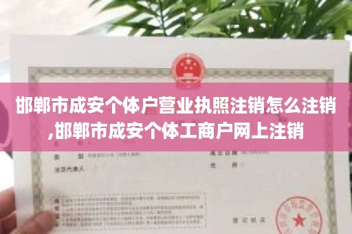 邯郸市成安个体户营业执照注销怎么注销,邯郸市成安个体工商户网上注销