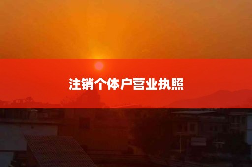注销个体户营业执照