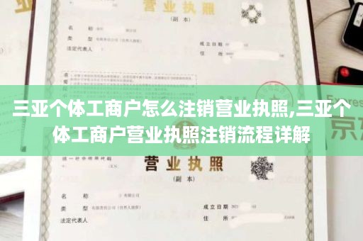 三亚个体工商户怎么注销营业执照,三亚个体工商户营业执照注销流程详解