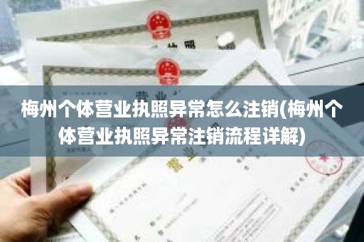 梅州个体营业执照异常怎么注销(梅州个体营业执照异常注销流程详解)