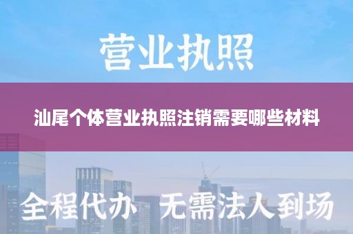 汕尾个体营业执照注销需要哪些材料