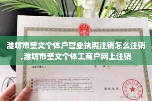 潍坊市奎文个体户营业执照注销怎么注销,潍坊市奎文个体工商户网上注销