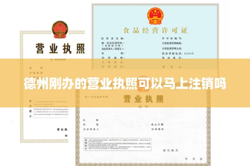 德州刚办的营业执照可以马上注销吗