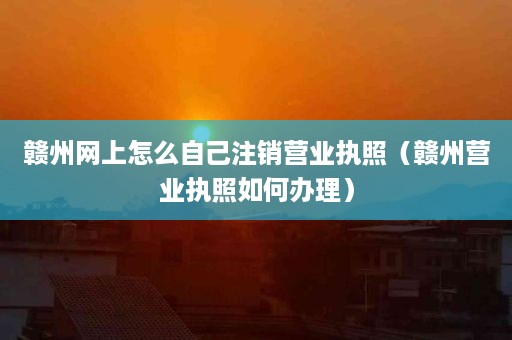 赣州网上怎么自己注销营业执照（赣州营业执照如何办理）