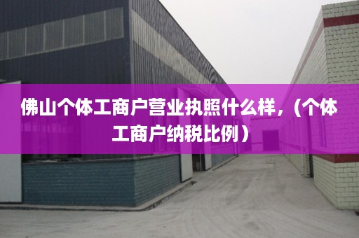 佛山个体工商户营业执照什么样，(个体工商户纳税比例）
