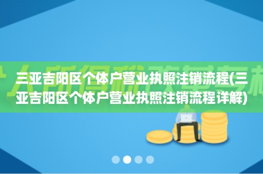 三亚吉阳区个体户营业执照注销流程(三亚吉阳区个体户营业执照注销流程详解)