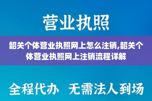 韶关个体营业执照网上怎么注销,韶关个体营业执照网上注销流程详解