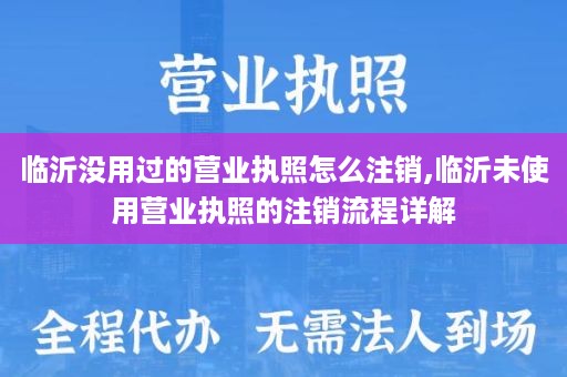 临沂没用过的营业执照怎么注销,临沂未使用营业执照的注销流程详解