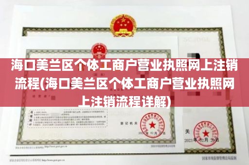 海口美兰区个体工商户营业执照网上注销流程(海口美兰区个体工商户营业执照网上注销流程详解)