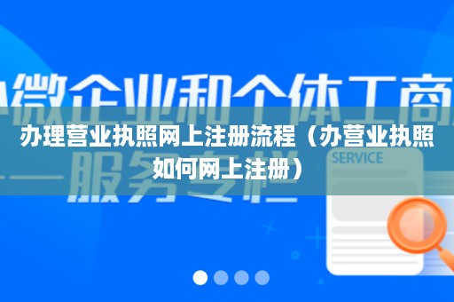办理营业执照网上注册流程（办营业执照如何网上注册）