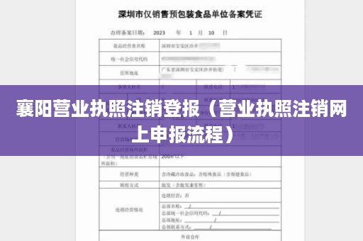襄阳营业执照注销登报（营业执照注销网上申报流程）