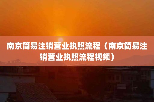南京简易注销营业执照流程（南京简易注销营业执照流程视频）