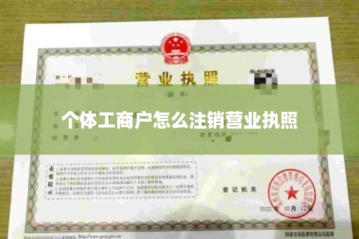个体工商户怎么注销营业执照
