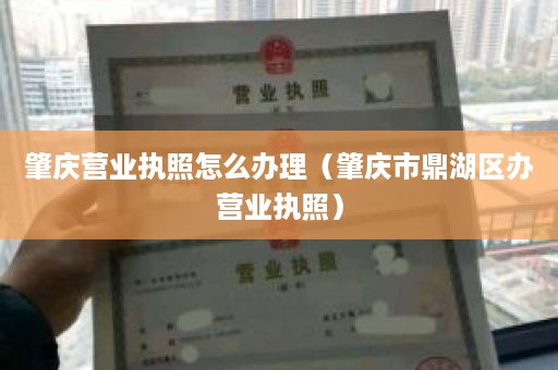 肇庆营业执照怎么办理（肇庆市鼎湖区办营业执照）