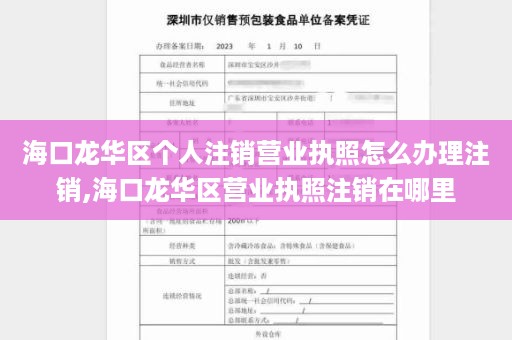海口龙华区个人注销营业执照怎么办理注销,海口龙华区营业执照注销在哪里