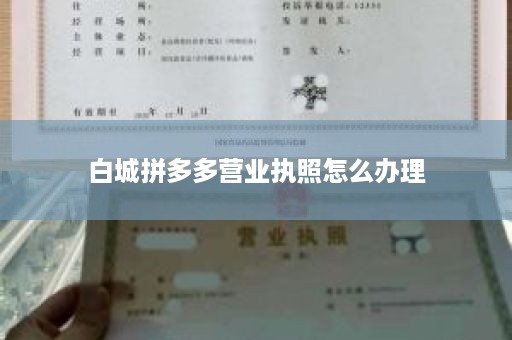 白城拼多多营业执照怎么办理