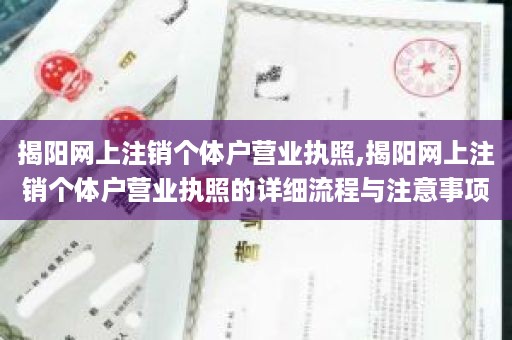 揭阳网上注销个体户营业执照,揭阳网上注销个体户营业执照的详细流程与注意事项