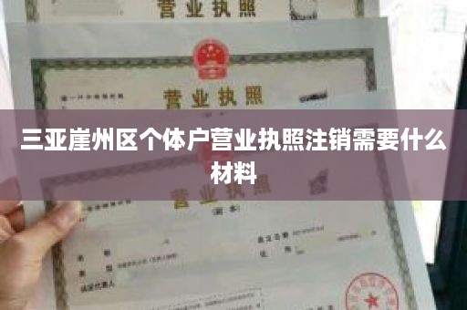 三亚崖州区个体户营业执照注销需要什么材料