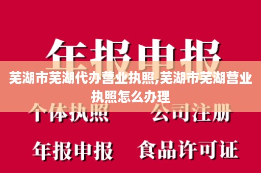 芜湖市芜湖代办营业执照,芜湖市芜湖营业执照怎么办理