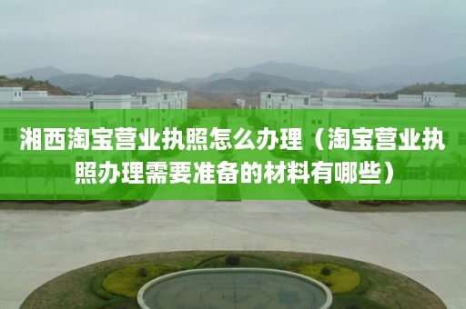 湘西淘宝营业执照怎么办理（淘宝营业执照办理需要准备的材料有哪些）
