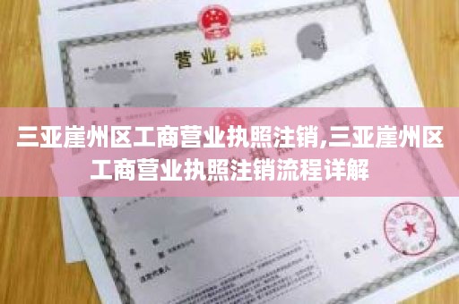 三亚崖州区工商营业执照注销,三亚崖州区工商营业执照注销流程详解