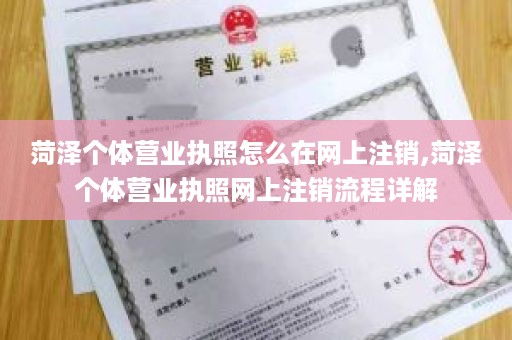 菏泽个体营业执照怎么在网上注销,菏泽个体营业执照网上注销流程详解