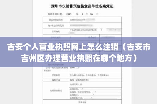 吉安个人营业执照网上怎么注销（吉安市吉州区办理营业执照在哪个地方）