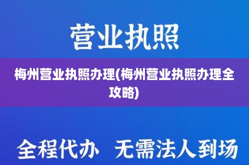 梅州营业执照办理(梅州营业执照办理全攻略)
