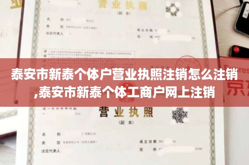 泰安市新泰个体户营业执照注销怎么注销,泰安市新泰个体工商户网上注销