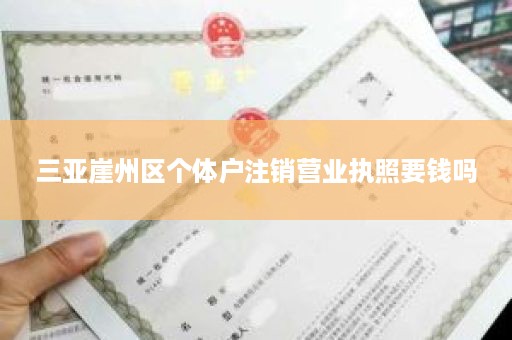 三亚崖州区个体户注销营业执照要钱吗