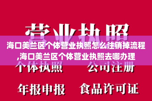 海口美兰区个体营业执照怎么注销掉流程,海口美兰区个体营业执照去哪办理