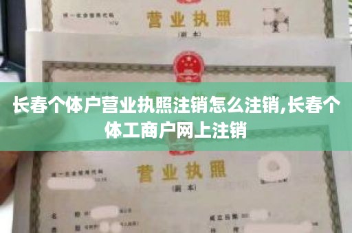 长春个体户营业执照注销怎么注销,长春个体工商户网上注销