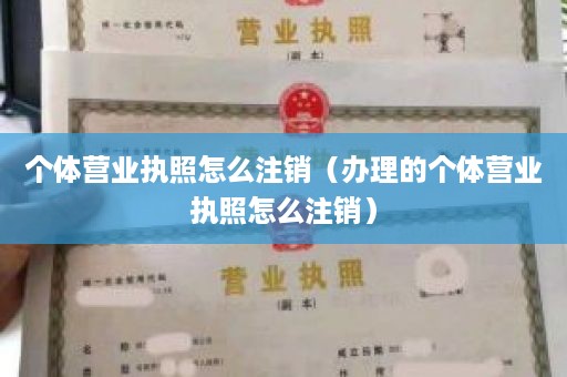 个体营业执照怎么注销（办理的个体营业执照怎么注销）