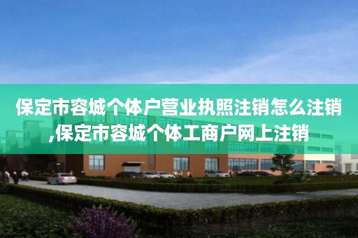 保定市容城个体户营业执照注销怎么注销,保定市容城个体工商户网上注销