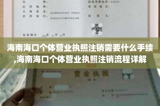 海南海口个体营业执照注销需要什么手续,海南海口个体营业执照注销流程详解