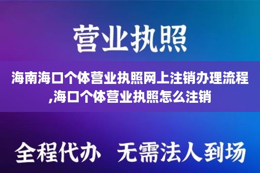 海南海口个体营业执照网上注销办理流程,海口个体营业执照怎么注销